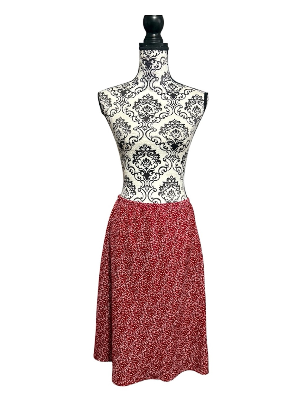 WINDSOR Vintage Red Floral Printed A-Line Skirt